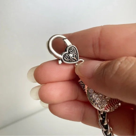 Silver-tone Baseball Crystal Charm preloved Bracelet - Picture 5 of 8